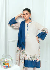 Minha By Amal Luxury Printed Lawn 3 Piece Unstitched Suit AM25MLL AM-09